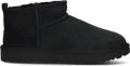 UGG Vachtlaarzen Dames W Classic Ultra Mini Suède Zwart - Zwart