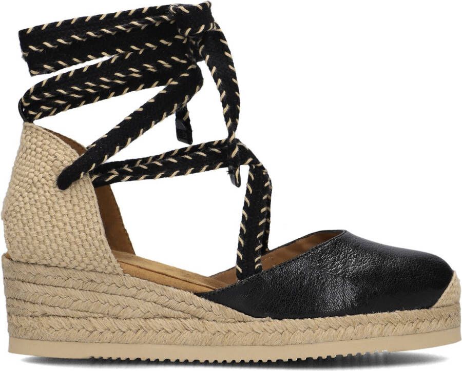 UNISA Espadrilles Dames Chaplin Maat: 37 Materiaal: Leer Kleur: Zwart