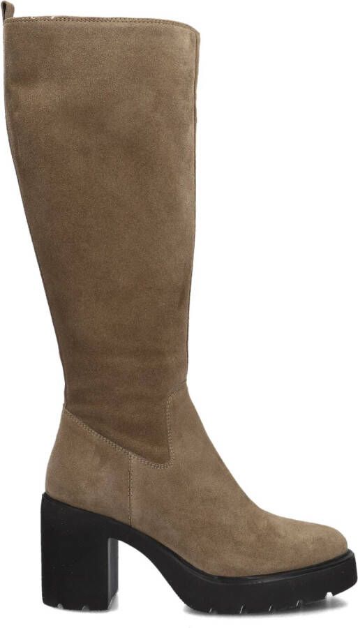 UNISA Hoge Laarzen Dames Karena Maat: 38 Materiaal: Suède Kleur: Taupe
