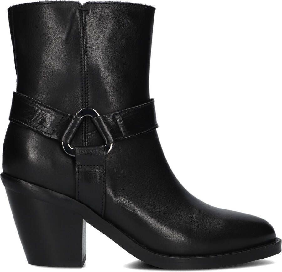 VIA VAI Enkellaarsjes Dames Mara Drew Maat: 38 Materiaal: Leer Kleur: Zwart - Foto 3