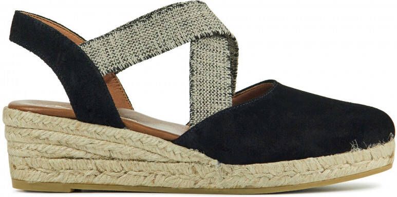 VIGUERA Espadrilles Dames Damesschoenen Suède Sleehak Hoogte 4 cm 1887 Zwart