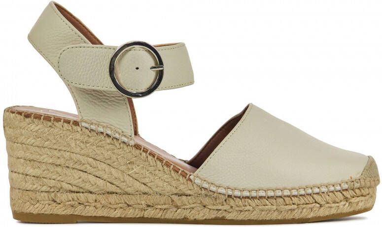 VIGUERA Espadrilles Dames Damesschoenen Leer Sleehak Hoogte 6 cm 1922 Wit combi