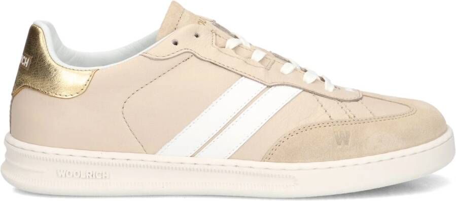 WOOLRICH Lage Sneakers Dames Double U.t Women Maat: 41 Materiaal: Leer Kleur: Beige