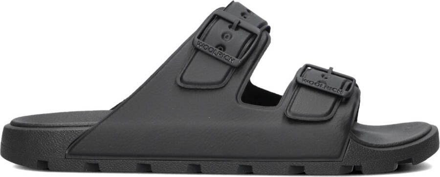 WOOLRICH Slippers Heren Two Bands Sandal Man Maat: 40 Materiaal: Rubber Kleur: Zwart