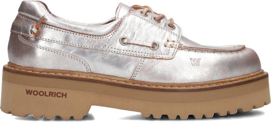 WOOLRICH Veterschoenen Dames Rock Woman Vacchetta Maat: 39 Materiaal: Leer Kleur: Zilver
