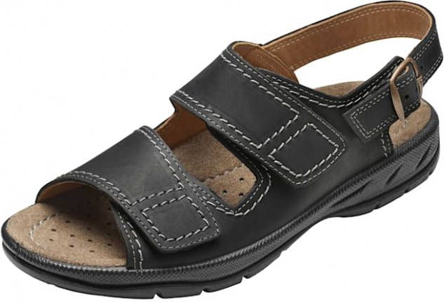 Jomos Sandaal van zacht nubuckleer Zwart - Foto 5