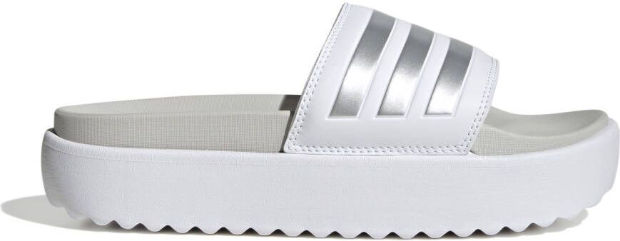 Adidas 's Adilette Platform Slides Sandalen 2 3 wit grijs - Foto 3
