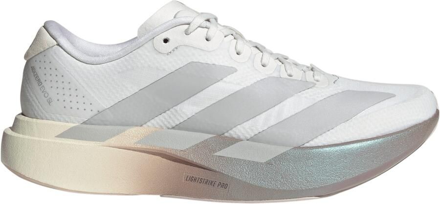 Adidas Women's Adizero Evo SL Woven Hardloopschoenen 2 3 wit purper