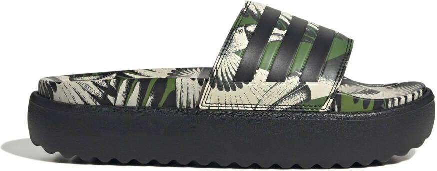 Adidas Women's Adilette Platform Sandalen grijs zwart