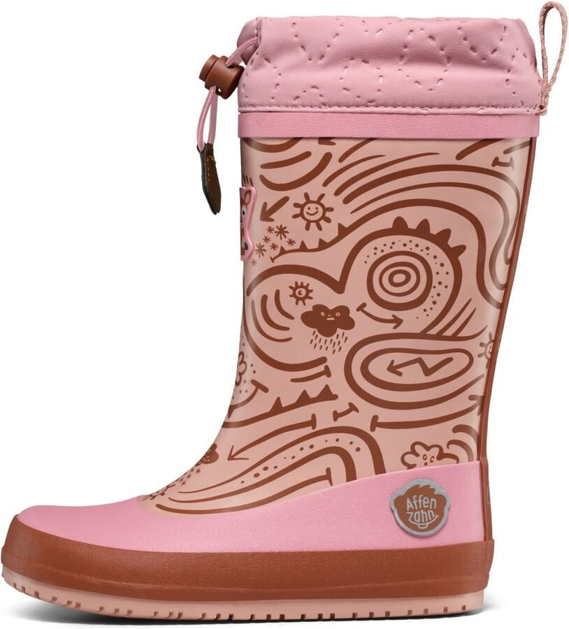 Affenzahn Kid's Gummistiefel Vegan Puddly Rubberlaarzen roze bruin
