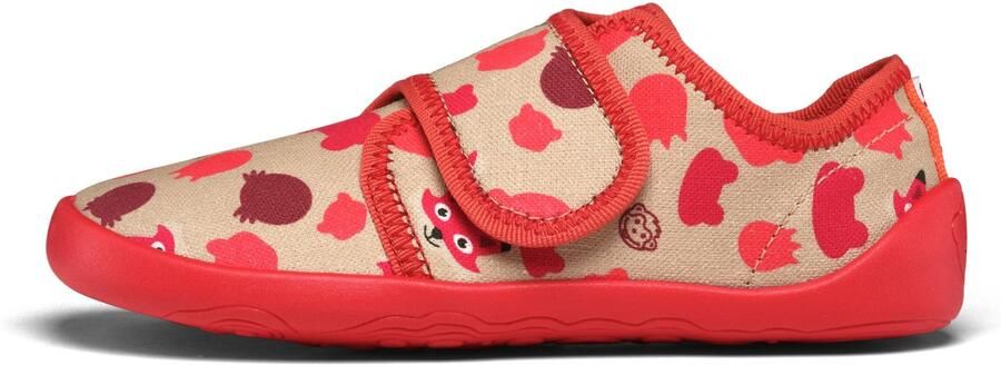 Affenzahn Kid's Pantoffel Katoen Movy Pantoffels rood