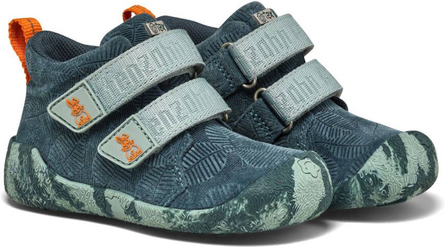 Affenzahn Kid's Lauflerner Übergangsschuh Leder Talky Barefootschoenen bunny blauw