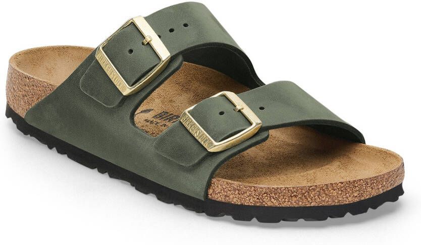 Birkenstock Arizona Oiled Leather Sandalen Regular olijfgroen