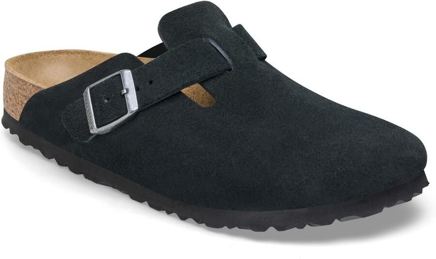 Birkenstock Boston Suede Slippers Muiltjes Regular Fit Zwart Unisex - Foto 3
