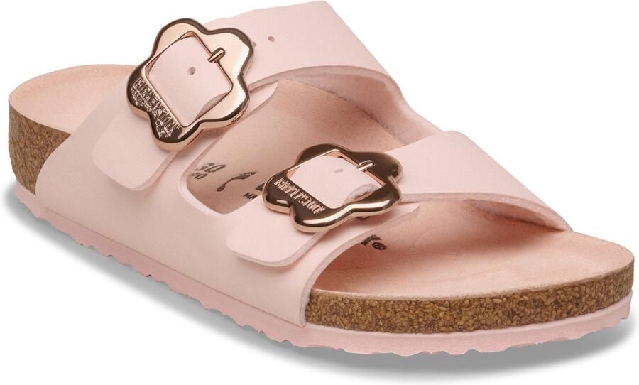 Birkenstock Kid's Arizona Flower Buckle Birko-Flor Sandalen Narrow roze bruin