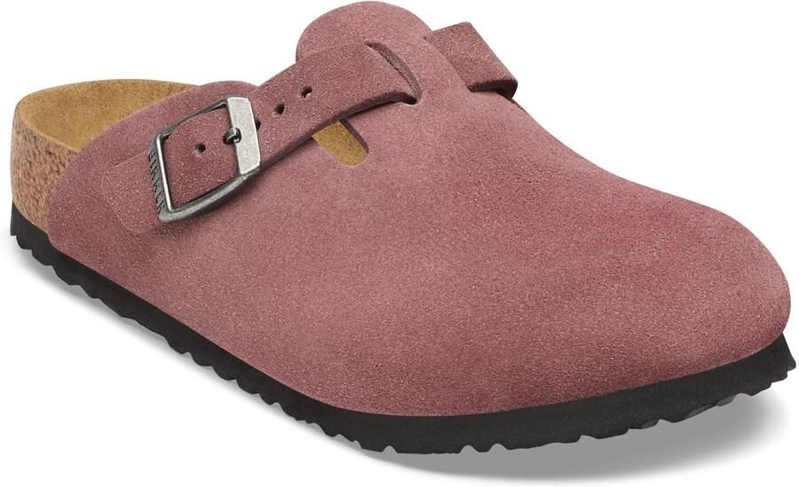 Birkenstock Kid's Boston BS Suede Leather Sandalen Narrow bruin