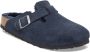 Birkenstock Boston Suede Shearling Sandalen Regular blauw - Thumbnail 2