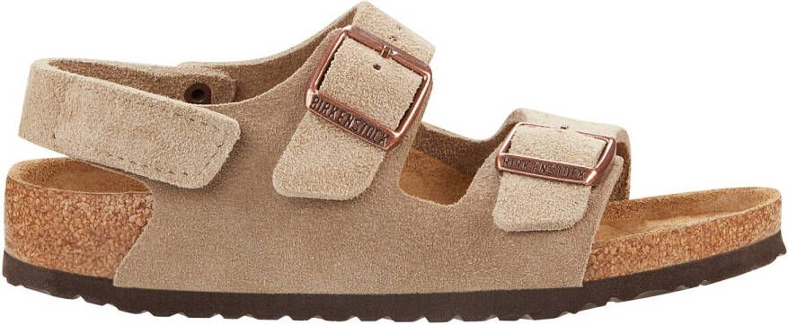 Birkenstock Kid's Milano HL Suede Sandalen Narrow beige bruin - Foto 3