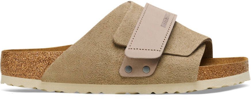 Birkenstock Kyoto Nubuck Suede Leather Sandalen Narrow beige