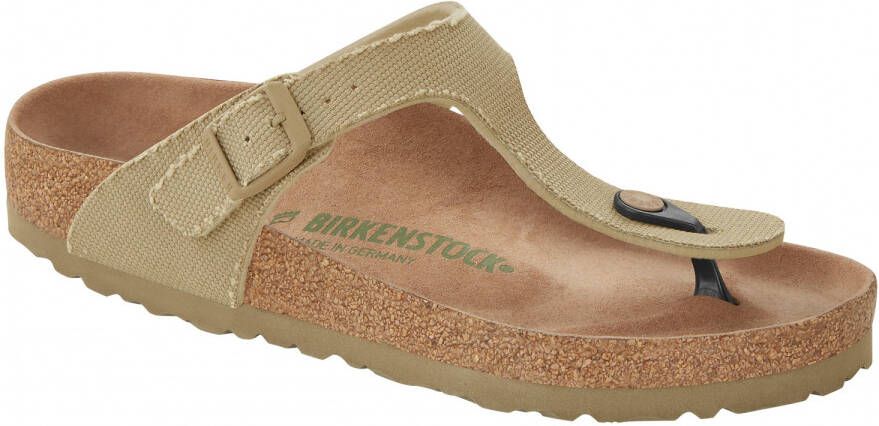 Birkenstock Women's Gizeh TEX Canvas Vegan Rivet Logo Sandalen Regular beige