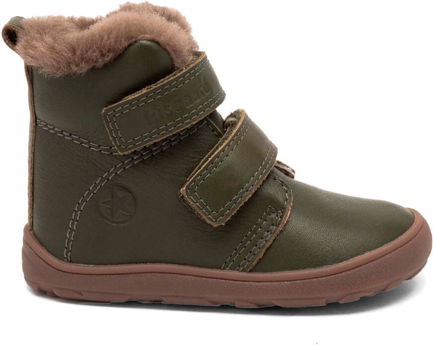 Bisgaard Kid's Barefoot Emil Lamb Winterschoenen bruin olijfgroen