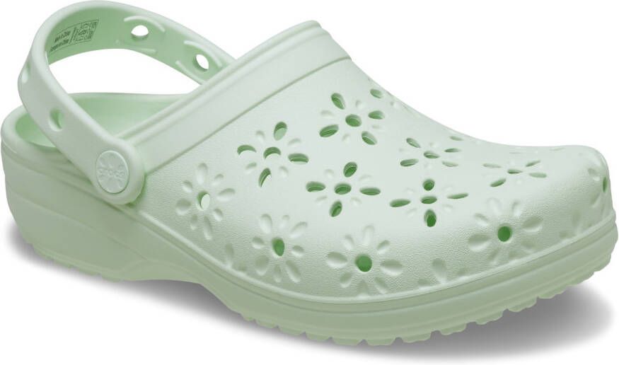 Crocs Classic Floral Cut Out Clog Sandalen groen