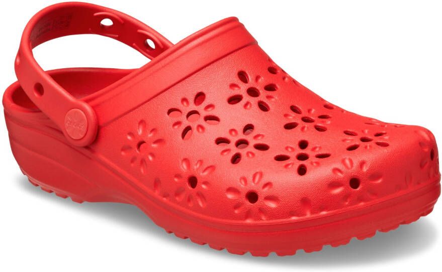 Crocs Classic Serie Bloemen Uitgesneden Klomp Cherry Rood - Foto 2