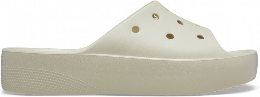 Crocs Women's Classic Platform Slide Sandalen grijs beige