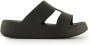 Crocs Gataway Platform H-Strap 209409-001 Vrouwen Zwart Slippers - Thumbnail 2