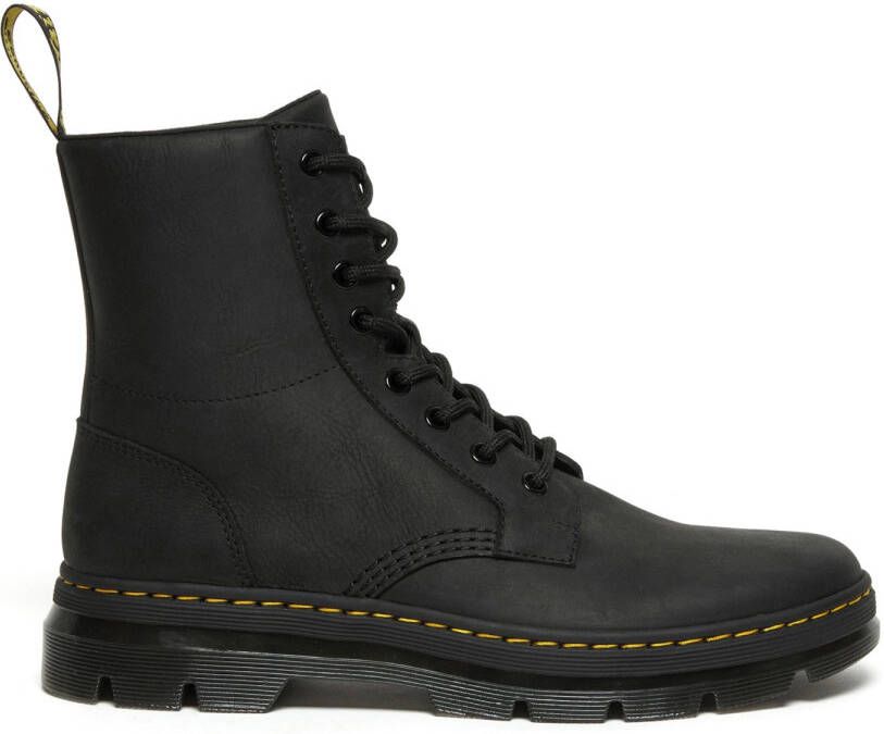 Dr. Martens COMBS LEATHER BLACK WYOMING Heren sneakersHeren veterschoenVrije tijd half-hoog Zwart - Foto 4