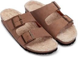 Espadrij Ami Velour Teddy Sandalen bruin
