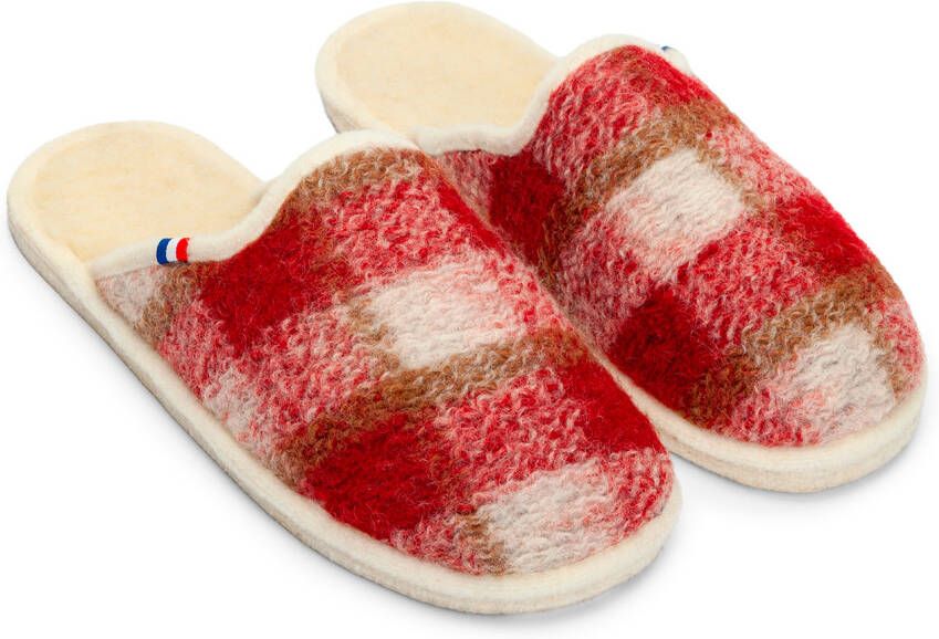 Espadrij Chausson Woolcheck Pantoffels rood
