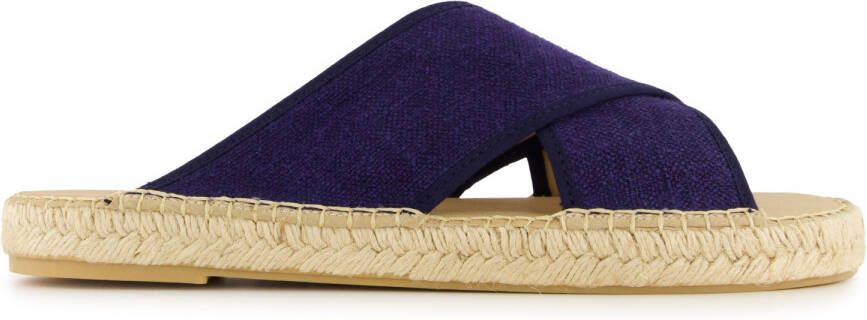 Espadrij Croisette Linen Sandalen beige blauw