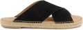 Espadrij Croisette Velour Sandalen zwart beige - Zwart
