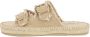 Espadrij Women's Claquette Linen Sandalen beige - Thumbnail 1