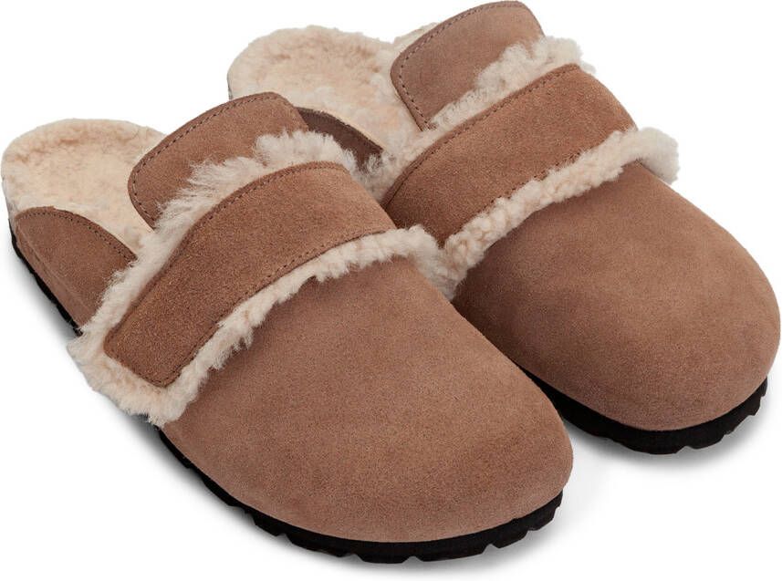 Espadrij Women's Cloq Velour Strap Sandalen bruin