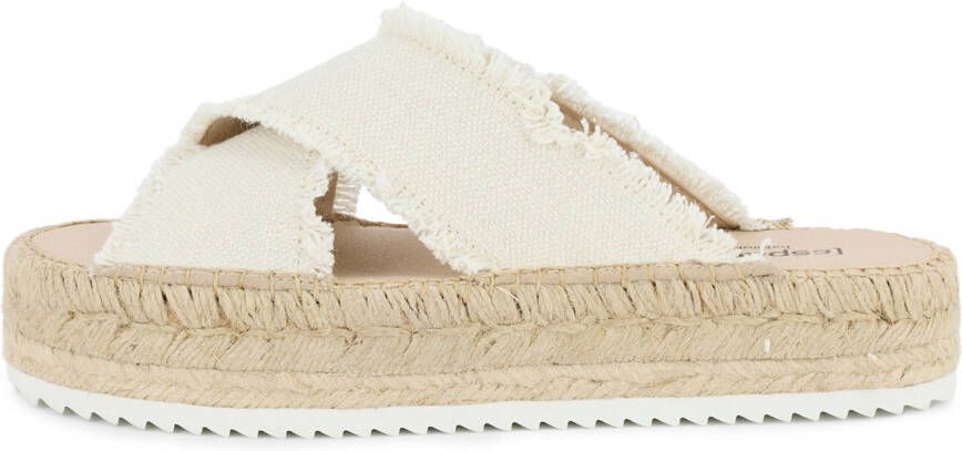 Espadrij Women's Croisette Linen Sandalen beige wit