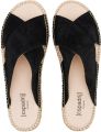 Espadrij Women's Croisette Velour Low Sandalen zwart beige - Zwart