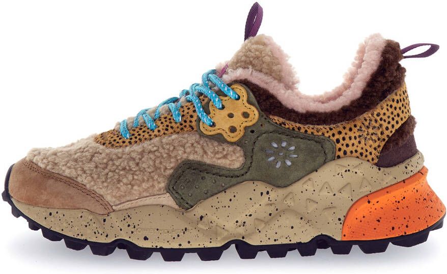 Flower mountain dames sneaker Kotetsu W badstof en suède beige - Foto 8