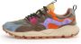 Flower Mountain Groene en Blauwe Technische Stof en Suede Sneakers Multicolor Dames - Thumbnail 3