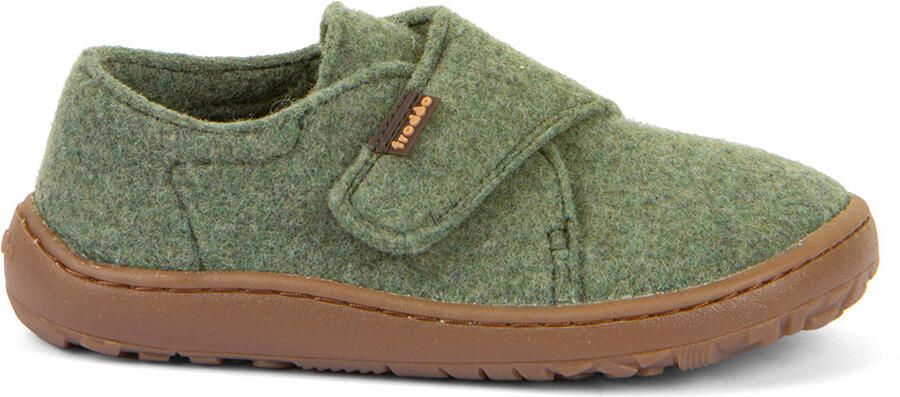 Froddo Kid's Barefoot Wooly Slippers Pantoffels olijfgroen