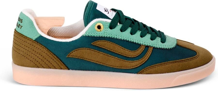 GENESIS Sneakers laag 'Volley ' donkergrijs kaki lichtgroen