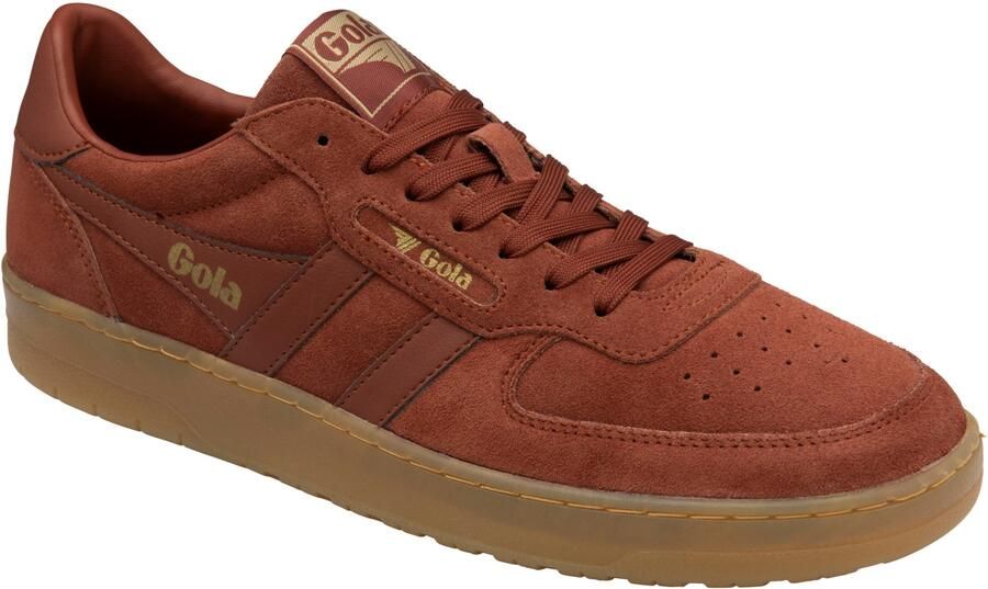 Gola Hawk Suede '86 Sneakers bruin rood
