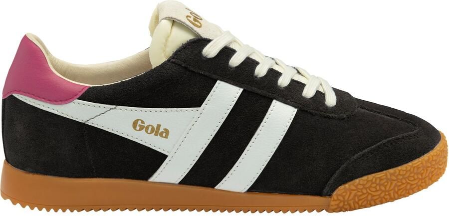 Gola Elan suède sneakers zwart wit roze - Foto 6