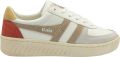 Gola Grandslam Trident Damessneaker Wit-Bot-Flax - Beige