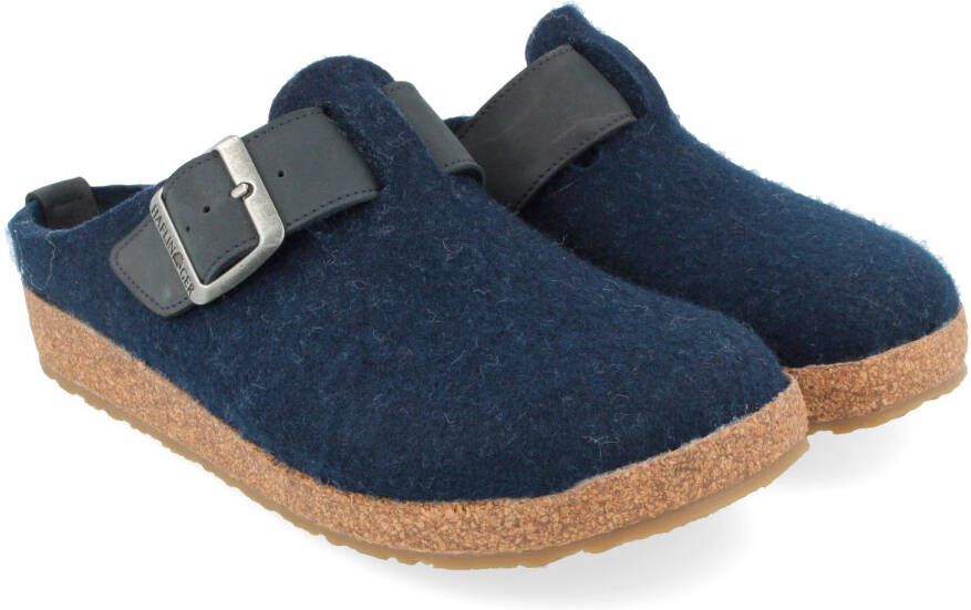 Haflinger Grizzly Chicago Pantoffels blauw