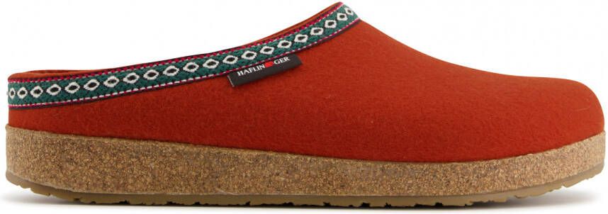 Haflinger Grizzly Franzl Pantoffels rood