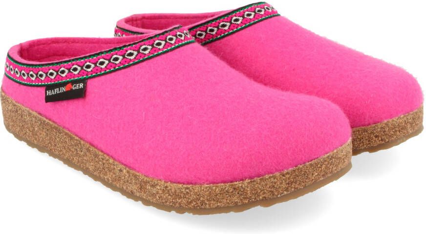 Haflinger Grizzly Franzl Pantoffels roze