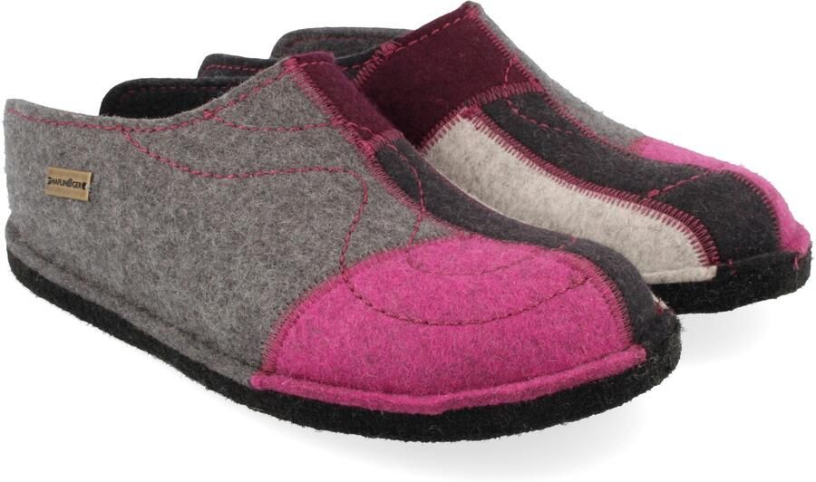 Haflinger Flair Puzzle Pantoffels grijs