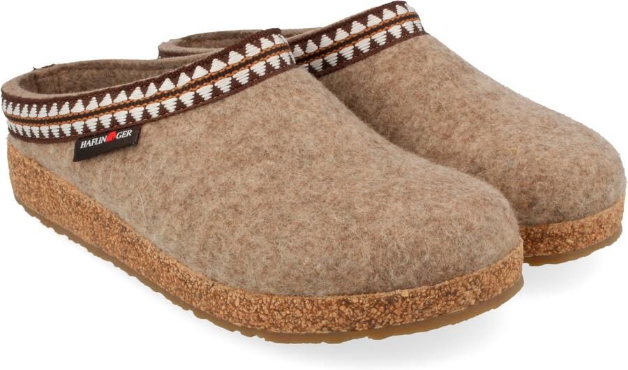 Haflinger Grizzly Lucky Pantoffels beige